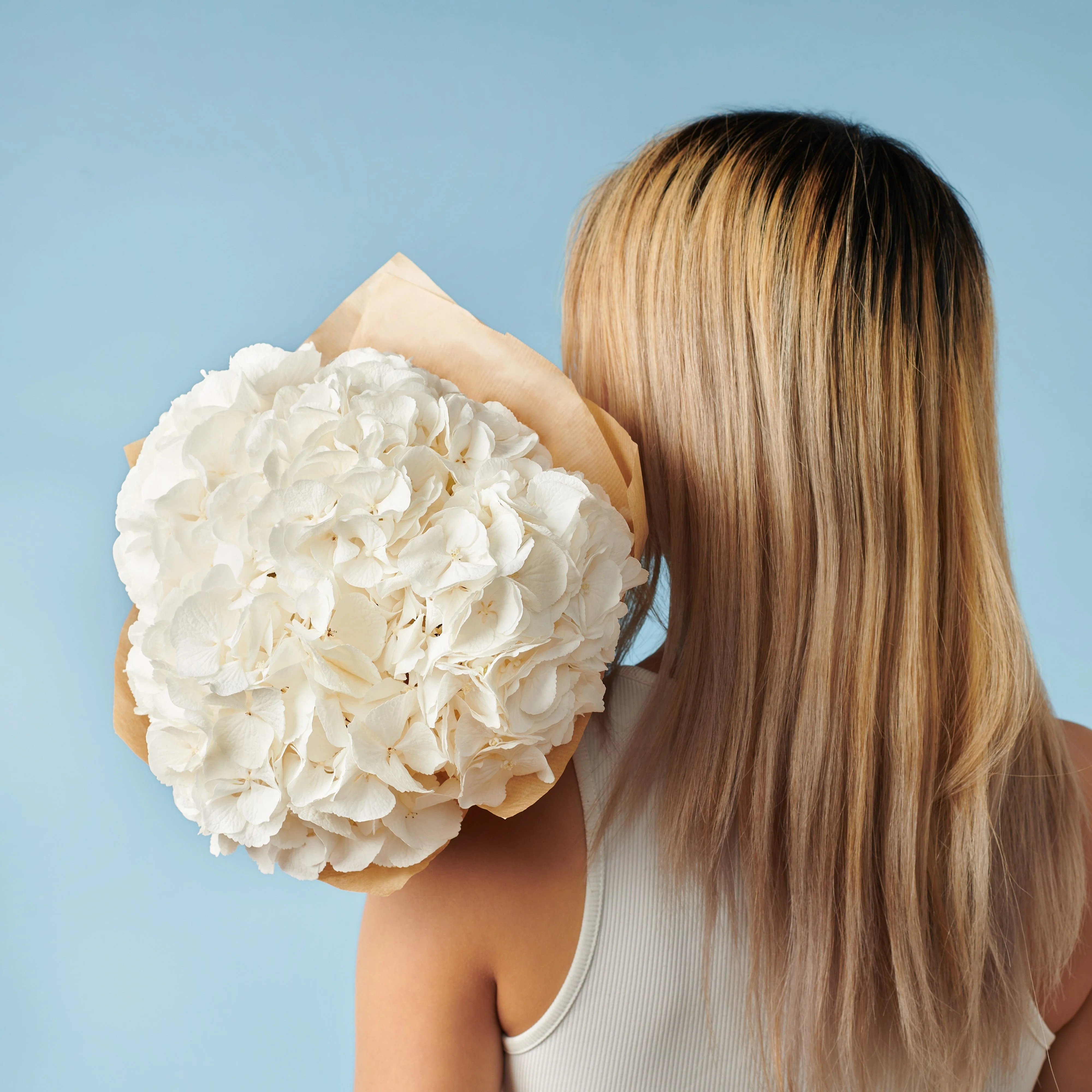 3 White Hydrangeas - Image 4