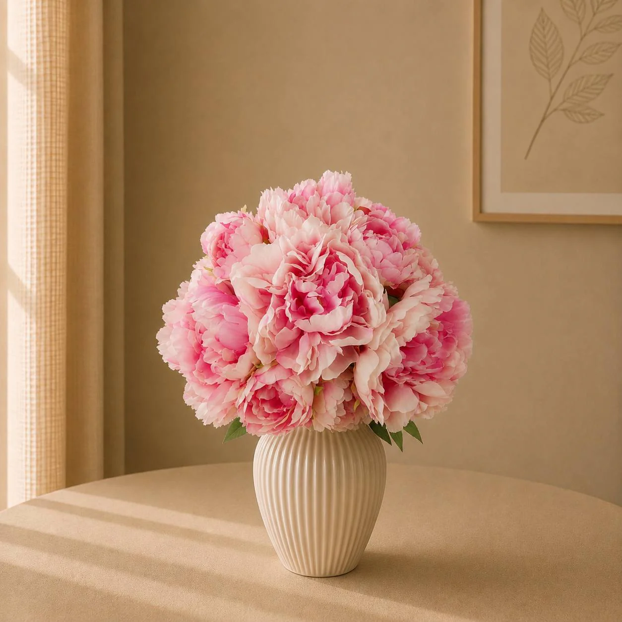 Artificial bouquet of 10 peonies 44cm