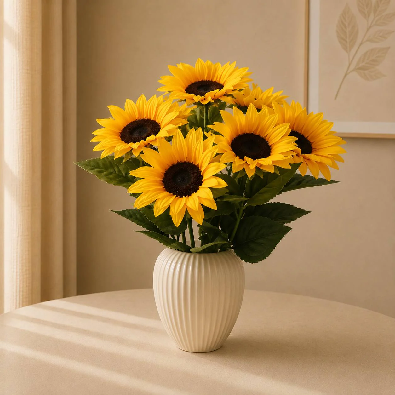 Artificial bouquet of 7 sunflowers 41cm