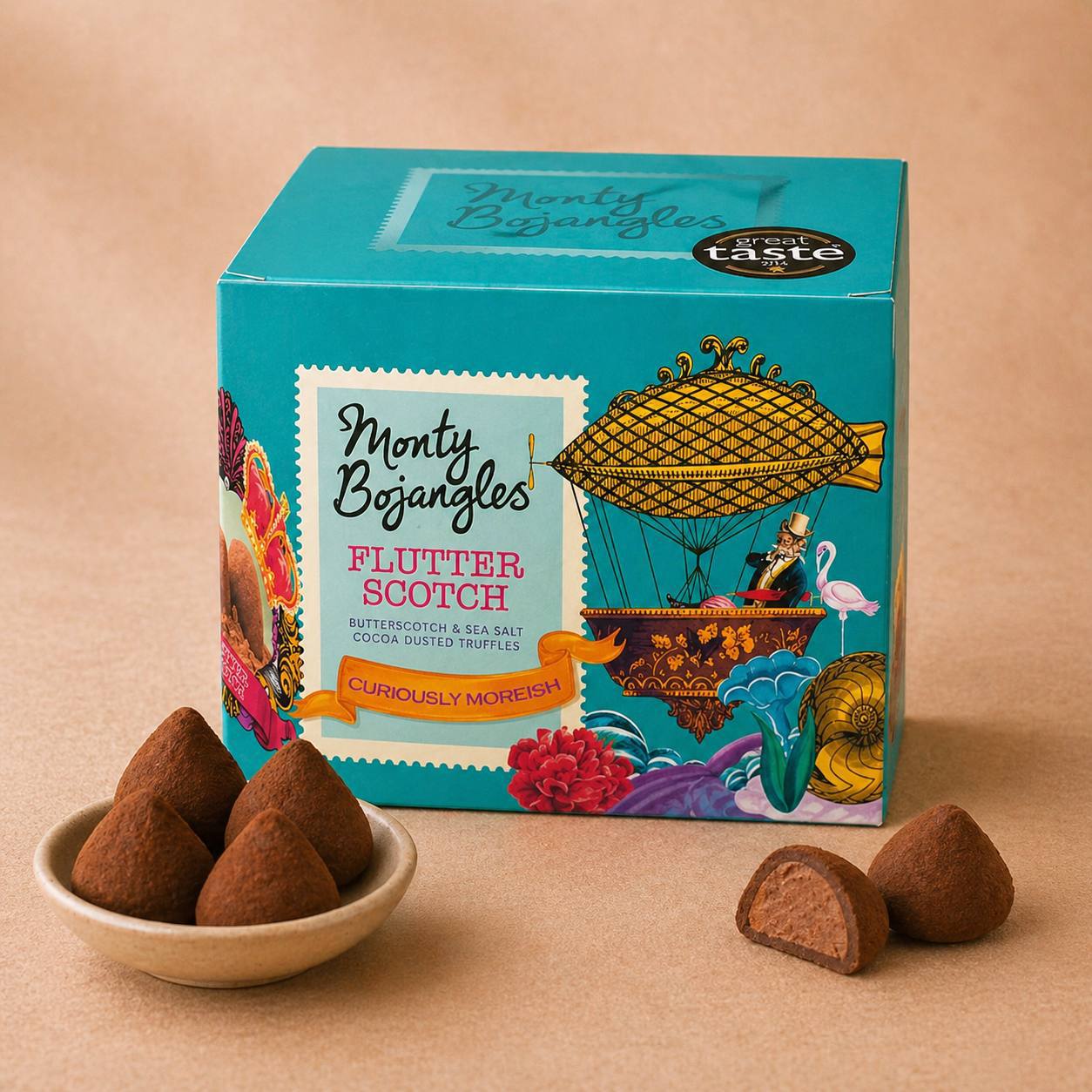 Monty Bojangles Cocoa Dusted Truffles With Butterscotch Chips 150g - Image 2