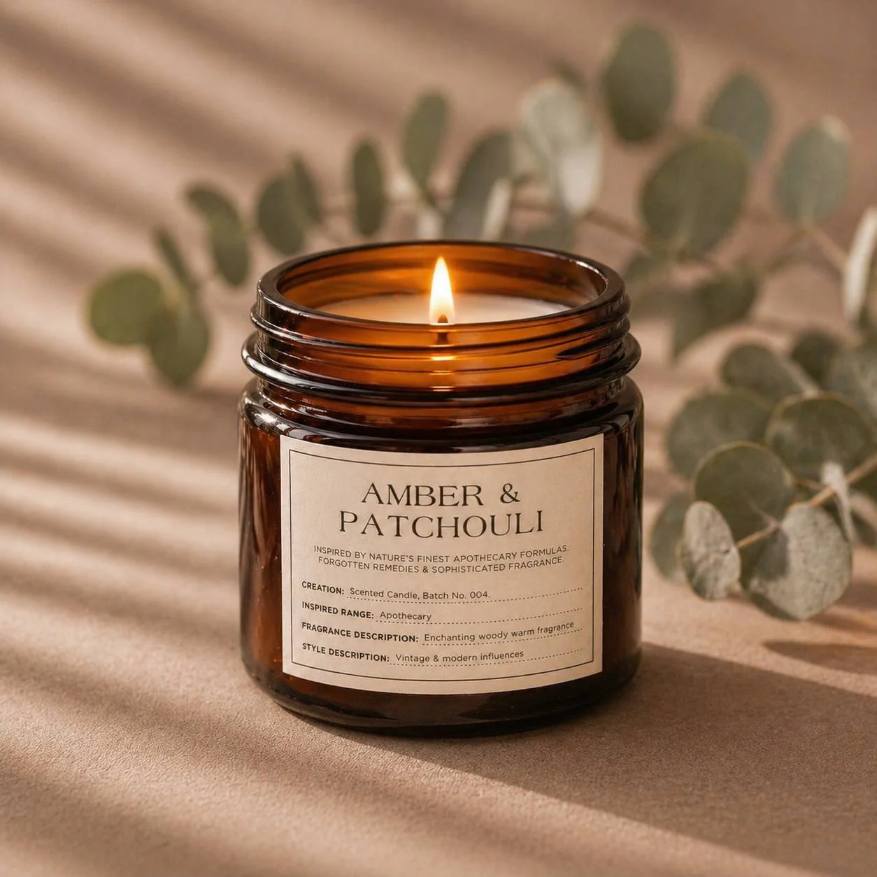 Small Glass Jar with Metal Lid Amber & Patchouli